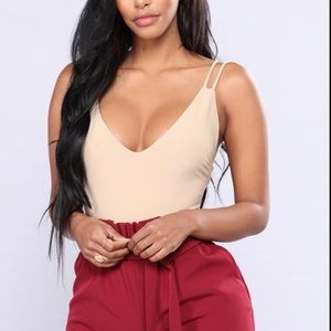 Strappy Bodysuit Beige NWT